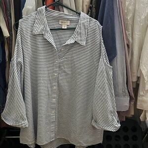 Style & Co. Blue Striped Women's Top